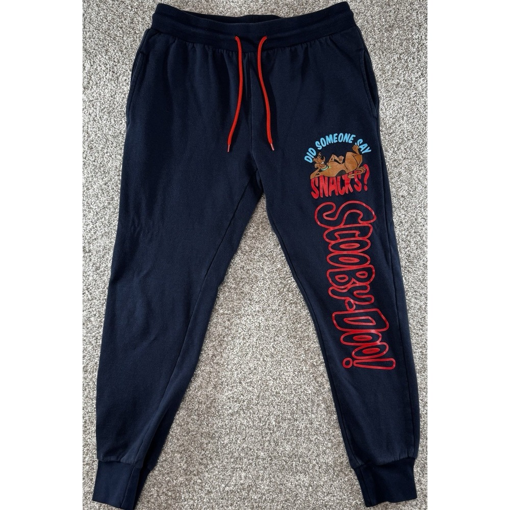 Scooby Doo Sweatpants Womens Medium Did Someone Say Snacks? Navy Blue Joggers